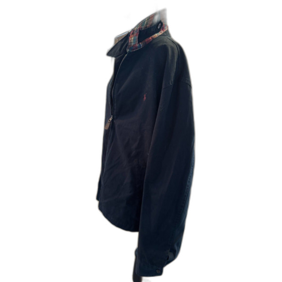 Vintage Polo Ralph Lauren Navy Zip Jacket Old Money Preppy Coastal XL Plain - Picture 3 of 9